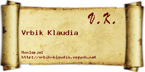 Vrbik Klaudia névjegykártya